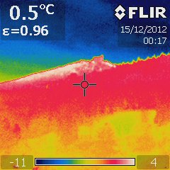 Temperatura środkowej części góry Chojnik +0.5ºC